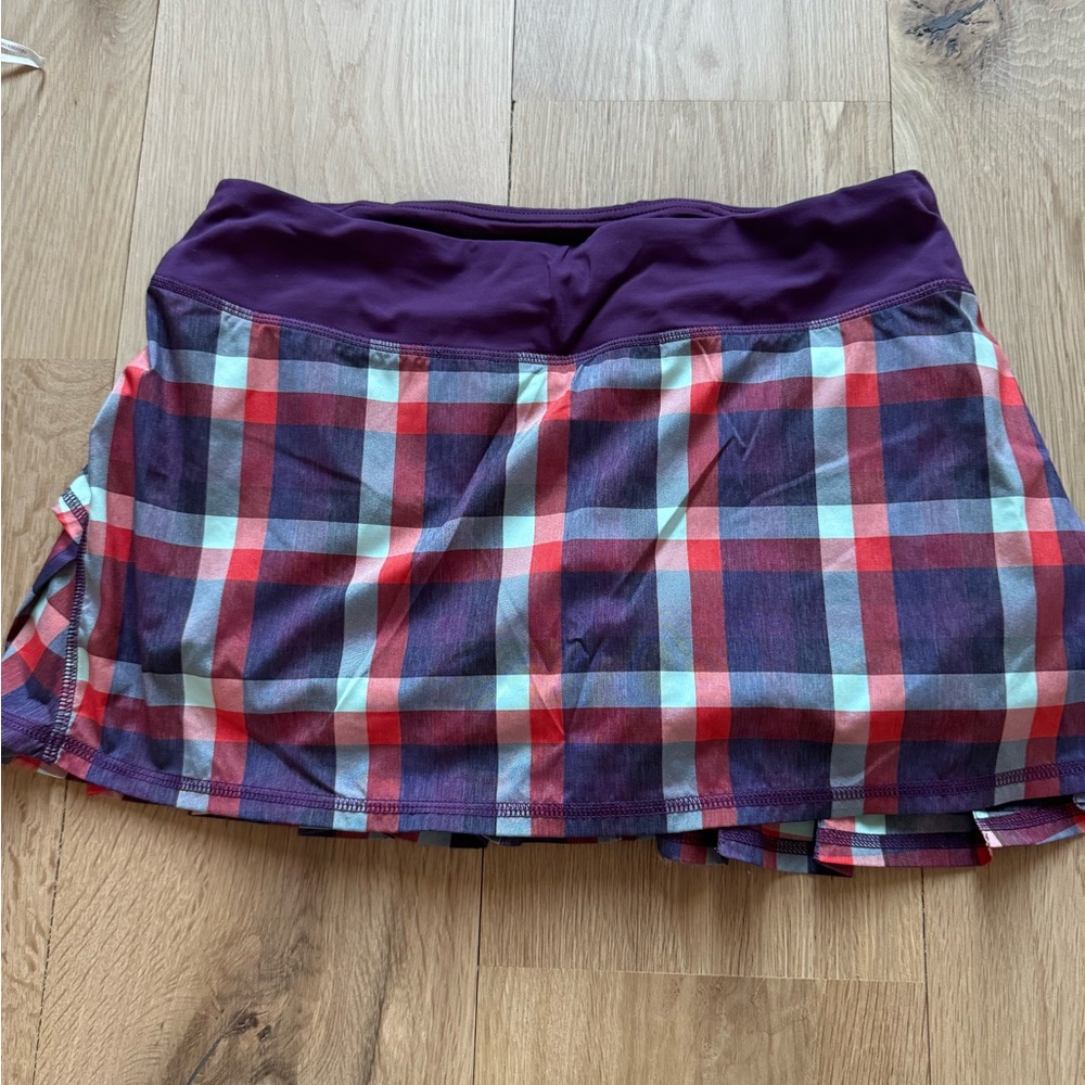 Plaid Women's Skirt in Red and Purple
